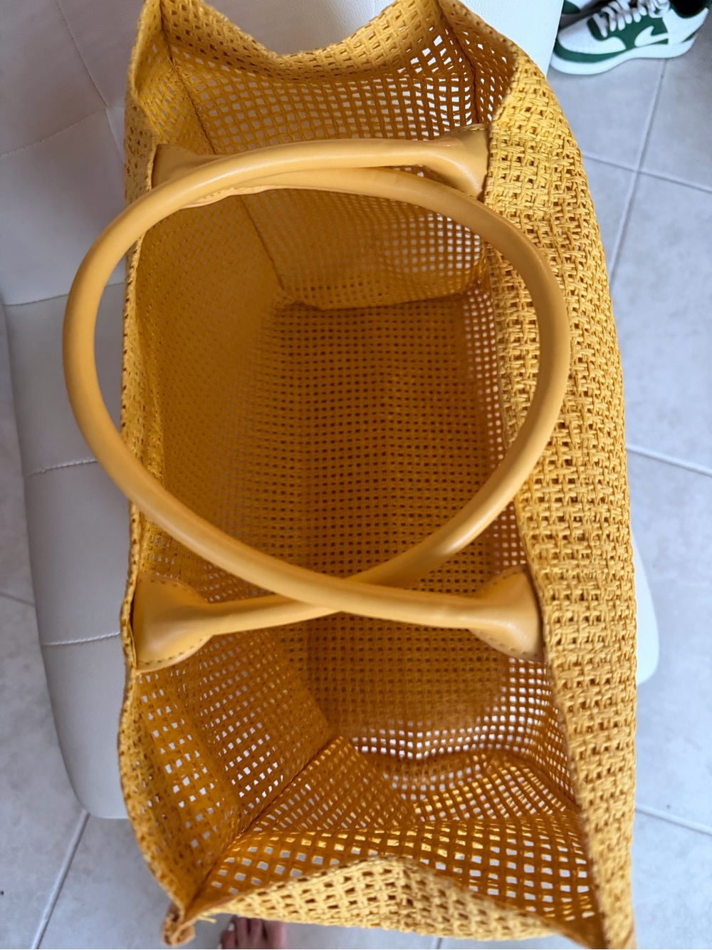 Lancome Yellow Woven Tote - Picture 4 of 7